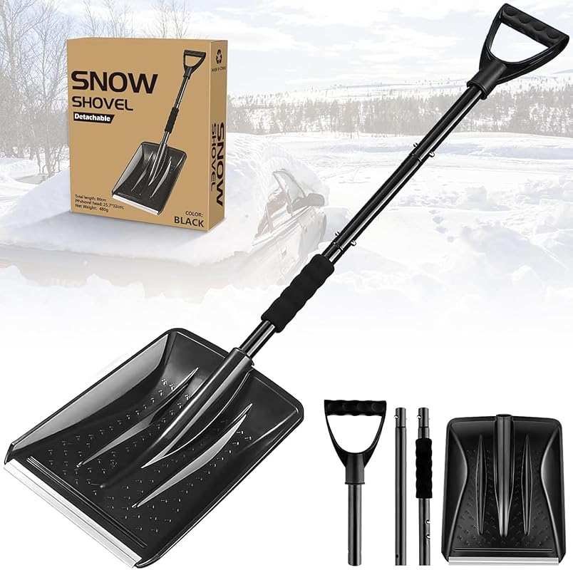 Upgrade Emergency Snow Shovel: Lightweight, Adjustable Aluminum Handle