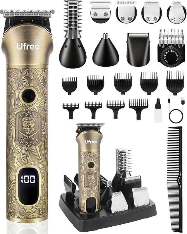 Ufree Cordless Beard Trimmer & Hair Clipper Shaving Kit for Men's Groo