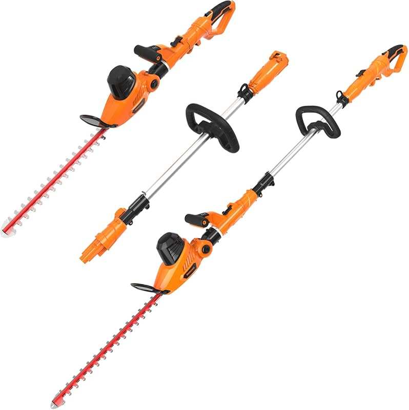 GARCARE Corded Pole Hedge Trimmer: 450mm Blade, 16mm Cutting, Telescop