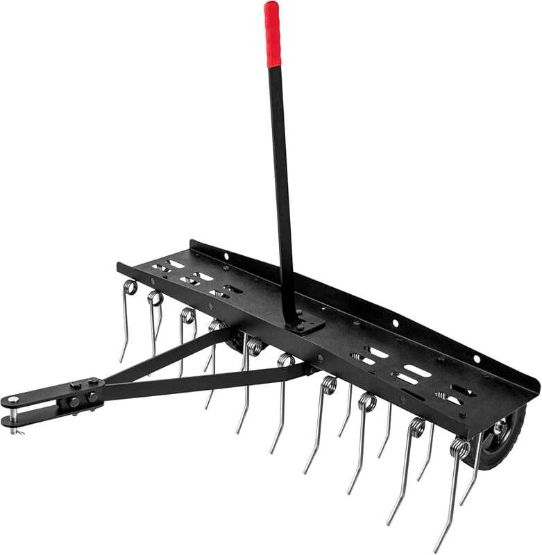 Suchtale 40-Inch Tow Behind Dethatcher with 20 Spring Tines for Large