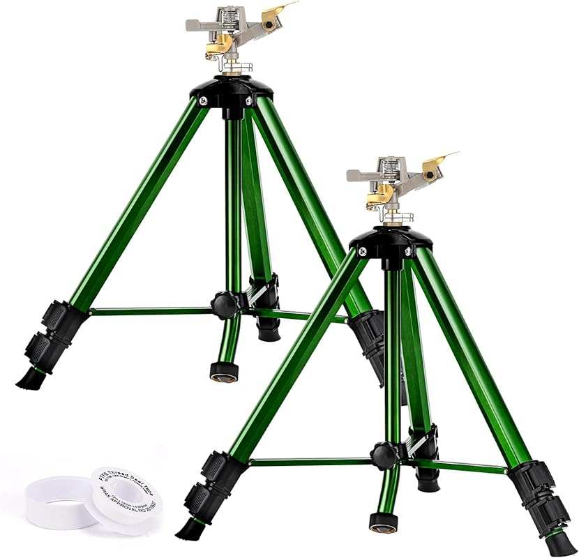 Keten 2 Pack Impact Sprinklers with Tripod Base: 360 Degree Large Area
