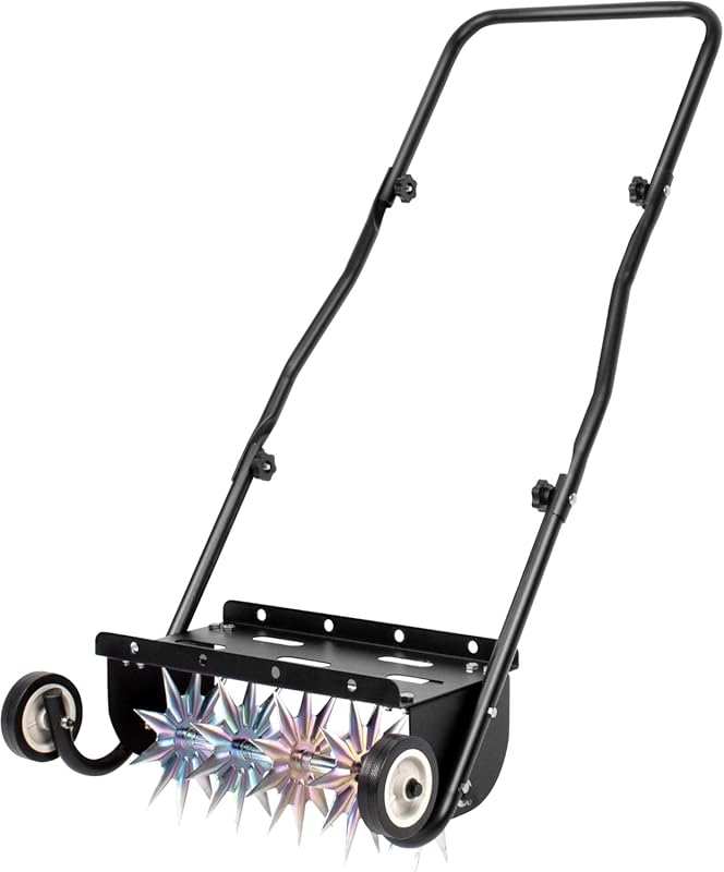 Suchtale 18-Inch Heavy Duty Rolling Spike Lawn Aerator with Steel Hand