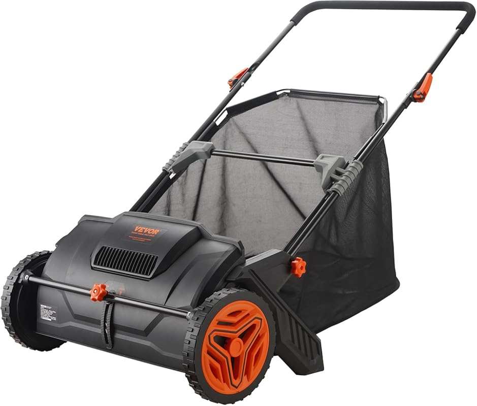 VEVOR 21inch Push Lawn Sweeper: Heavy Duty Steel Leaf Grass Collector,