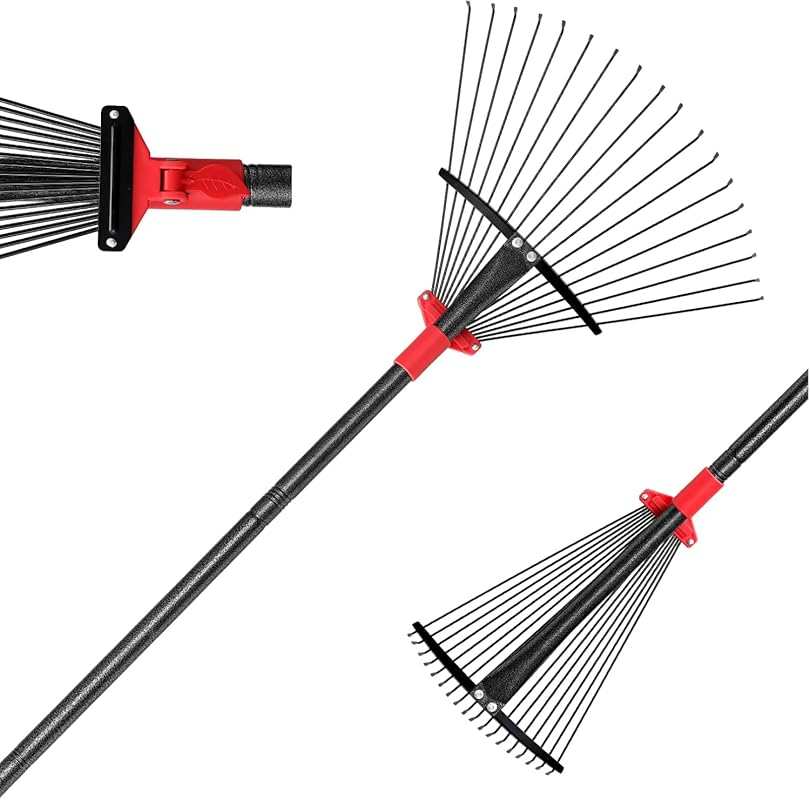 BsBsBest Expandable Rake: 75 Inch, 18 Metal Tines, 10-18