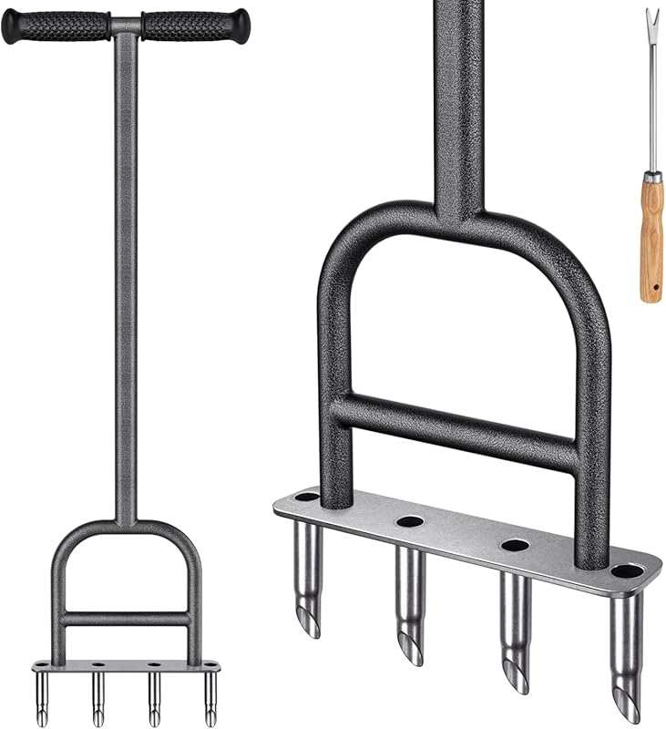 Dolibest Stainless Steel Lawn Coring Aerator with Rubber Grip for Heal