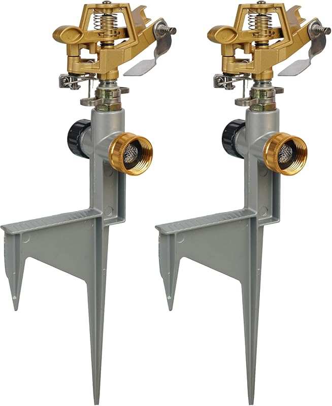 2 Pack Zinc Alloy Impact Sprinklers, Pulsating Water Sprinkler Heads o