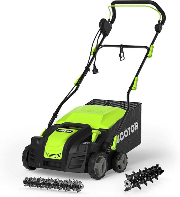 Electric 2-in-1 Dethatcher & Scarifier: 16-Inch Corded with 15 Amp Mot