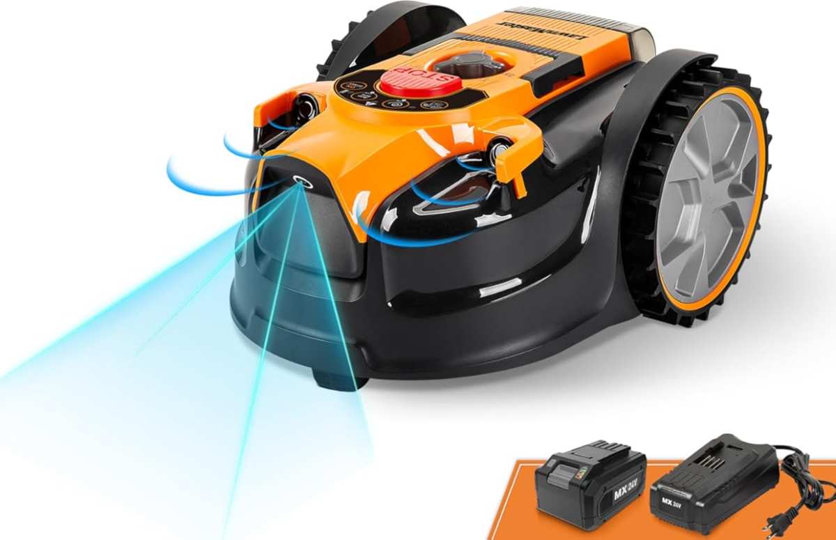 LawnMaster OcuMow™ Perimeter Wire Free Robot Lawn Mower Cuts Small Law