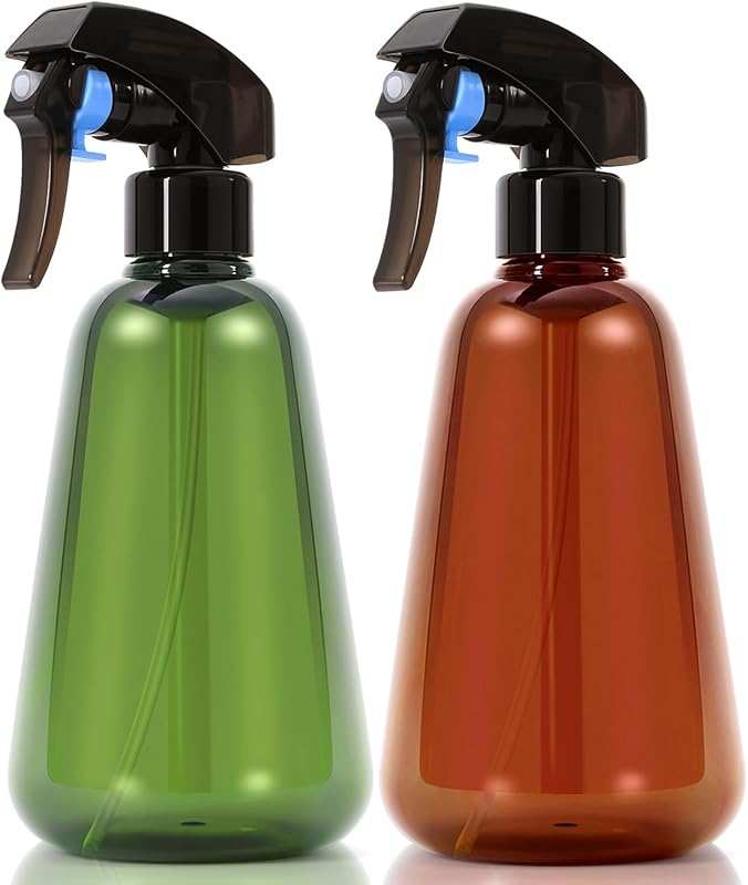 2 Pack 16oz Fine Mist Spray Bottles for Plants, Leak-Proof