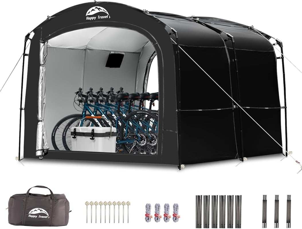 Happy Travel Large 8x7x6.3ft 2-in-1 Portable Outdoor Bike Storage Shed