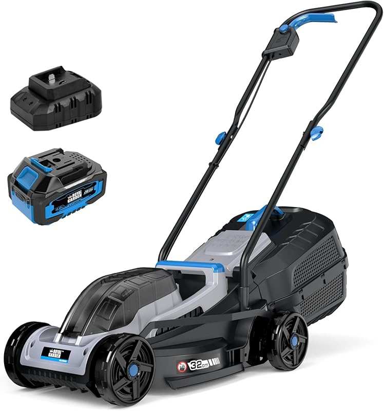 ROYAL GARDEN 13-inch Cordless Electric Push Lawn Mower with Adjustable
