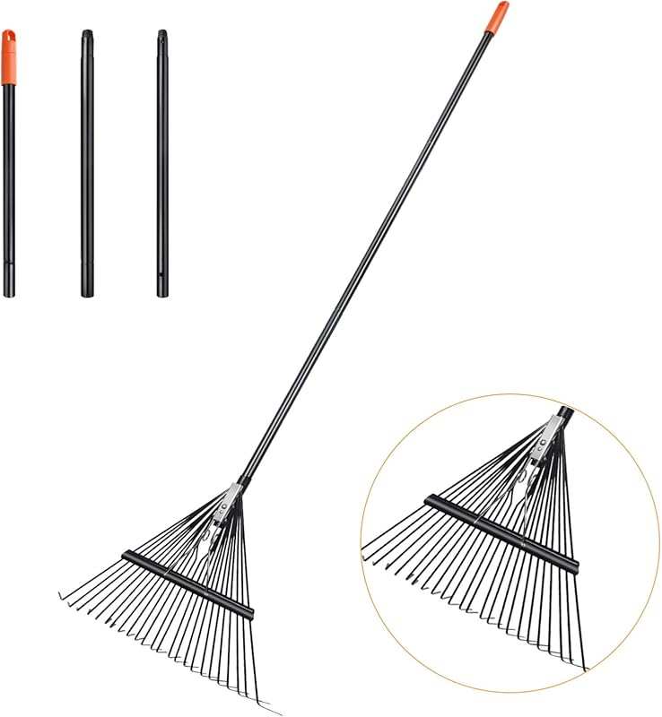 46 HRC Steel Adjustable Leaf Rake, 23.2