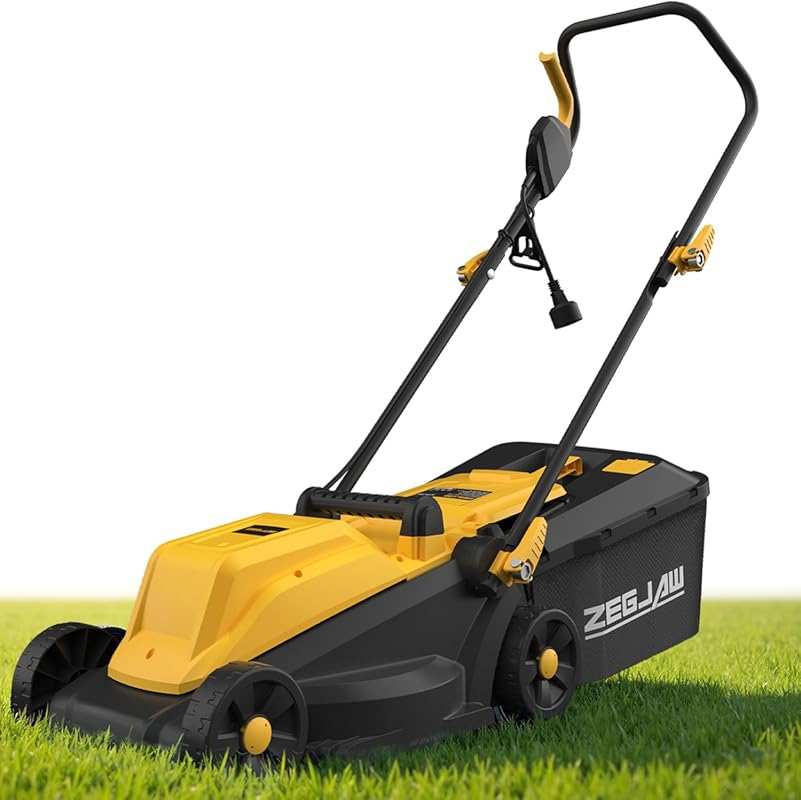 Electric Lawn Mower Corded, 13 Inch 11-Amp Lawn Mowers with 8 Gallon C