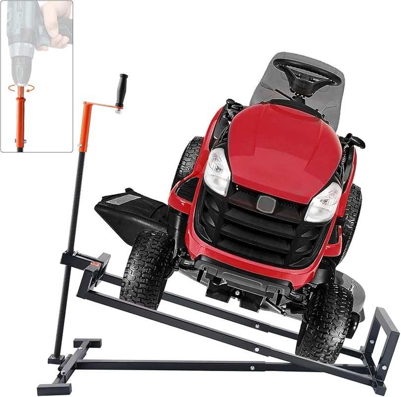 VEVOR 880 Lbs Capacity Telescopic Lawn Mower Lift Jack with Crank & Po