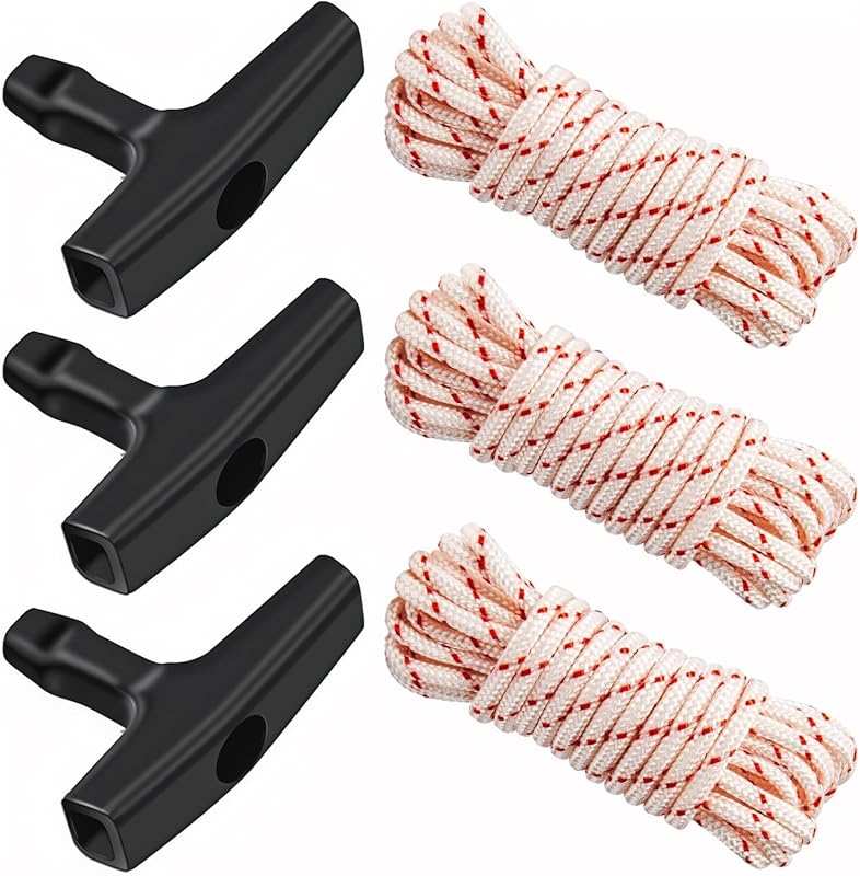 3 Pack 10ft Universal Pull Cord Rope with Handle - Premium Starter Rop