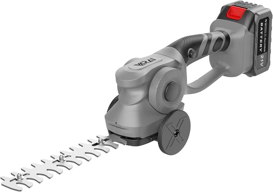 Cordless 2-in-1 Hedge Trimmer: 1300mAh Batteries, High Power Hedge She