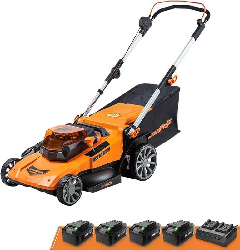 LawnMaster 21-Inch Cordless Electric Lawn Mower with 48V Max Brushless