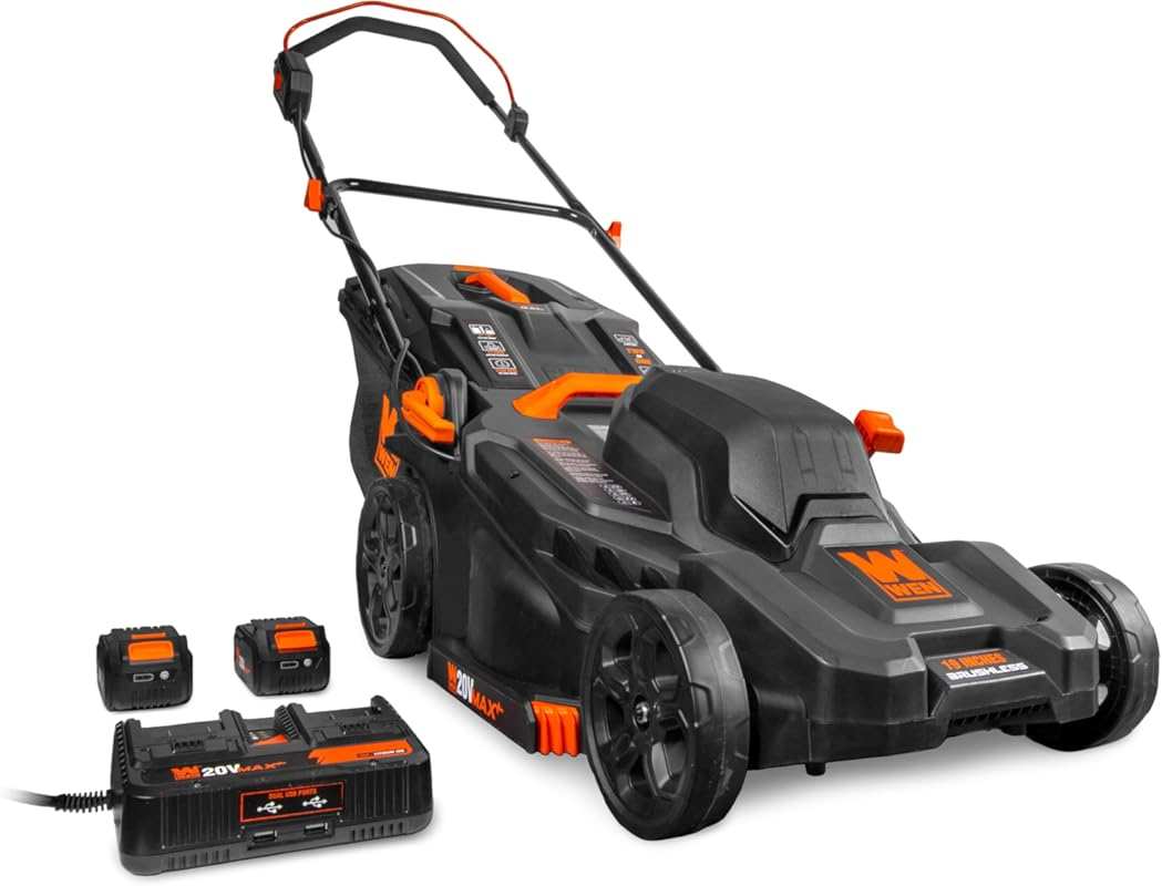 WEN 20V Max 19-Inch Cordless Brushless Lawn Mower, Mulcher, Includes B