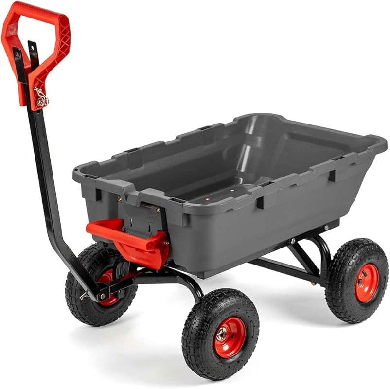 XtremepowerUS 800-Pound 2-in-1 Convertible Handle Heavy Duty Garden Du