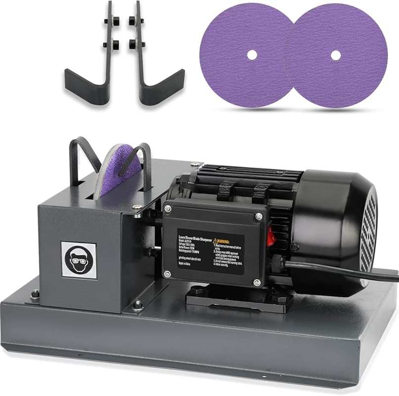 Bench Grinder Lawn Mower Blade Sharpener, 2/3HP, 7-inch Ceramic Wheel,