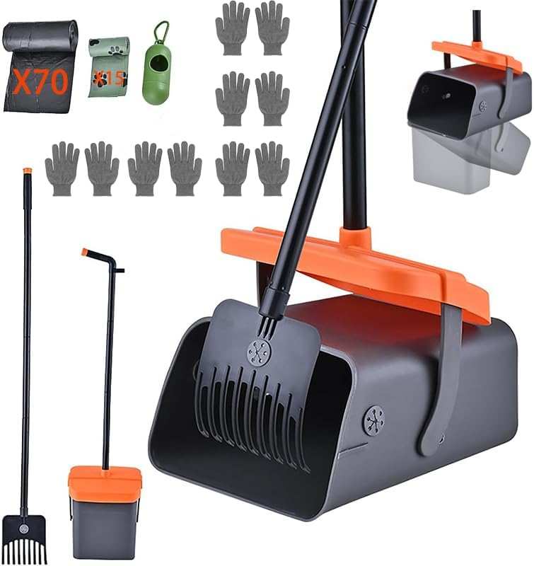Heavy Duty 46-Inch Adjustable Pooper Scooper with Swivel Box and 85 Ba