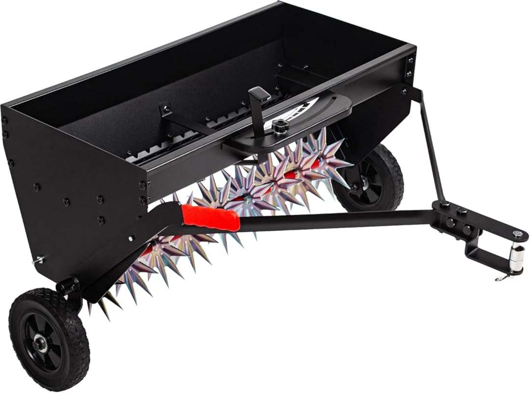 Suchtale 40-Inch Tow Behind Spiker Seeder and Aerator with Broadcast S
