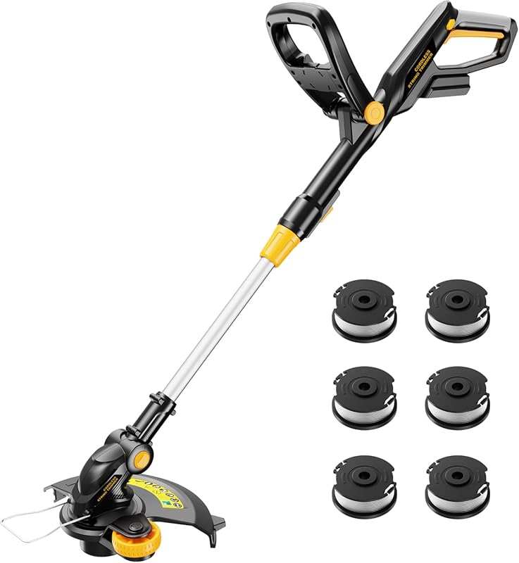 Cordless 12-Inch Weed Wacker for Dewalt 20V MAX Battery, Auto Line Fee