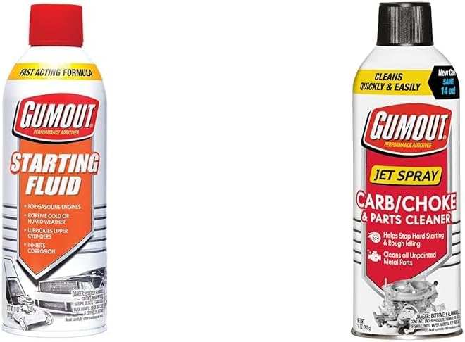 Gumout Engine Starting Kit: 11 oz Starting Fluid and 14 oz Carb Cleane