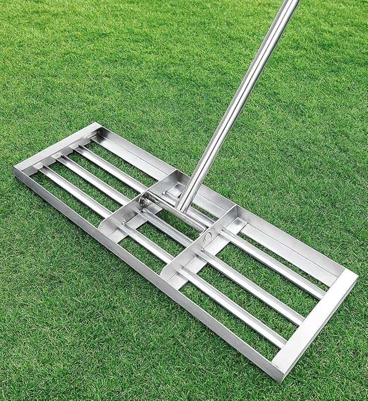 Professional-Grade 30x10 Inch Lawn Leveling Rake with Heavy Duty Steel