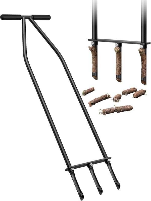Sturdy Alloy Steel Lawn Aerator Tool for Improved Lawn Health and Yard