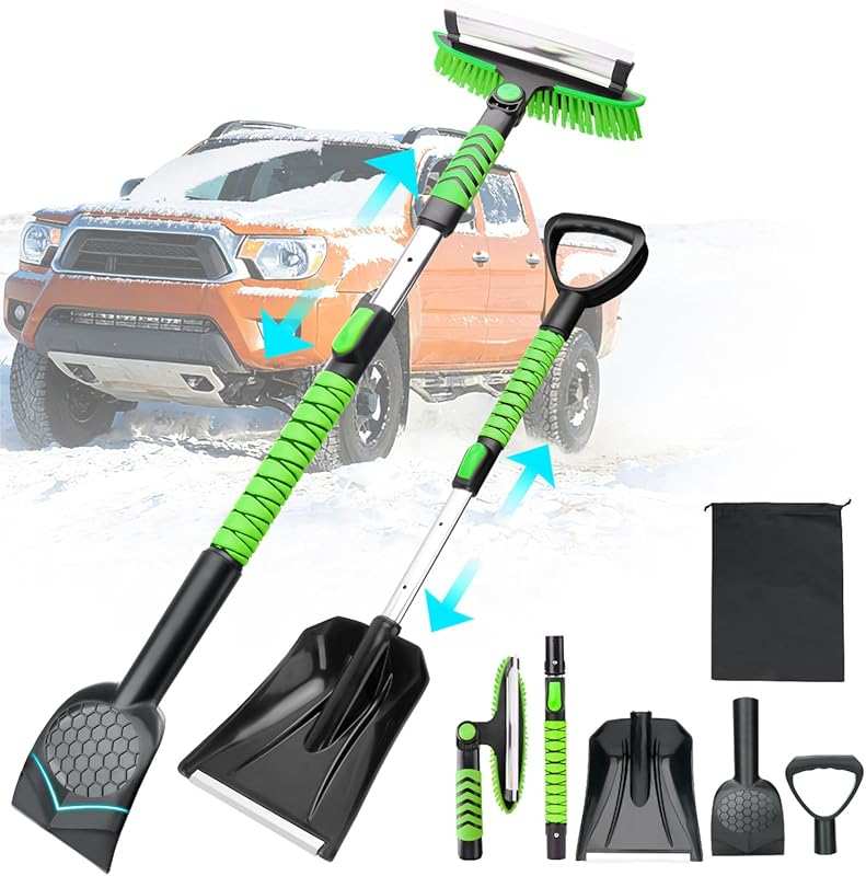43.3'' Snow Shovel & Snow Brush with Ice Scrapers for Car Windshield,5