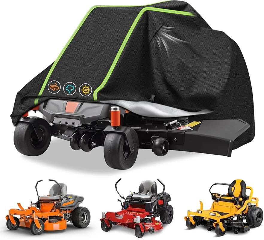 Heavy-Duty 420D Oxford Waterproof Zero Turn Mower Cover with Storage B