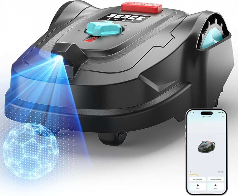 2026 M800Plus GPS Robot Lawn Mower with 3D Vision, App Control, Auto-C