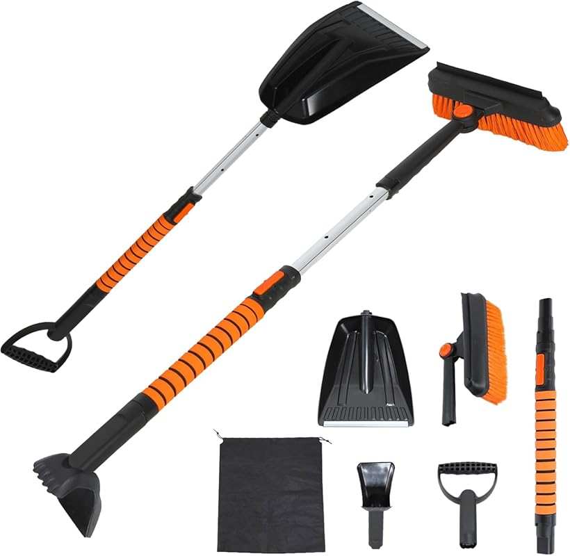 Extendable 34'' to 41'' Snow Brush, Ice Scraper, and Shovel for Car Wi