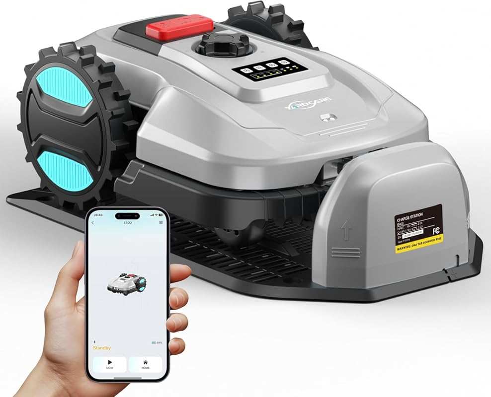 Robot Lawn Mower with App Control, Auto-Charging, and Obstacle Detecti