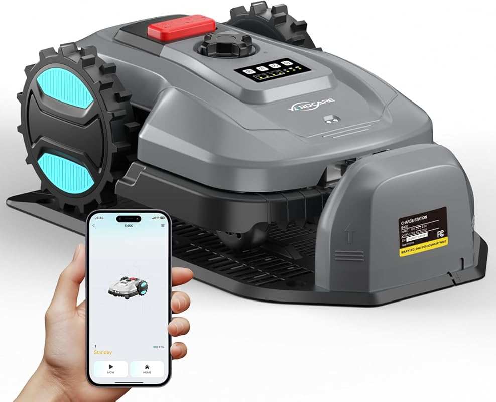App Control Robot Lawn Mower: Auto-Charge, Obstacle Detection, Smart S
