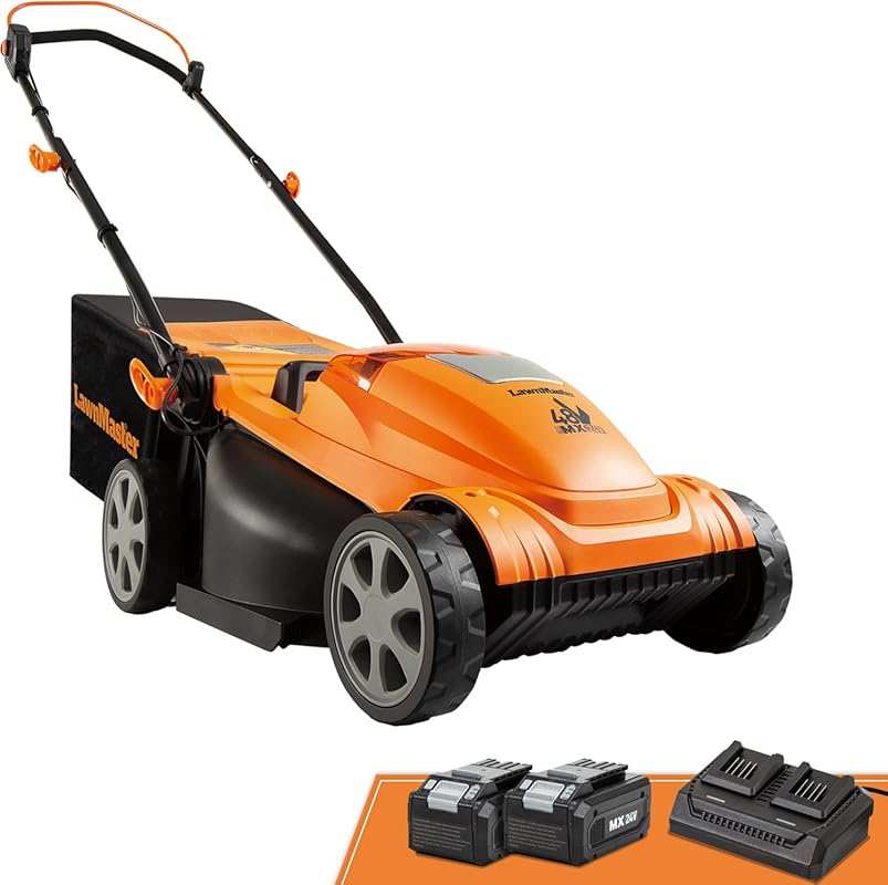 LawnMaster 48V MAX 15-Inch Brushless Cordless Lawn Mower with 2x4.0Ah 