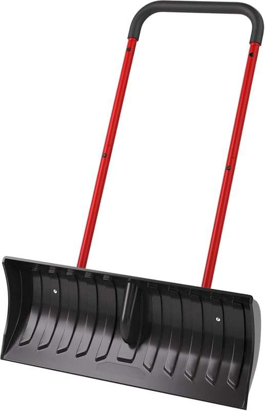 Heavy-Duty 30-Inch Snow Shovel Pusher for Fast Driveway Snow Removal w