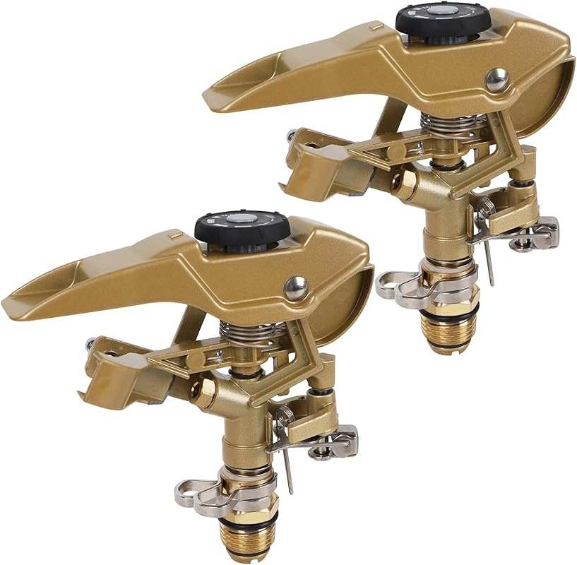 Biswing 2 Pack Heavy Duty Impact Sprinklers: 360 Degree Zinc Alloy Lawn Sprinkler Head for Large Area Irrigation