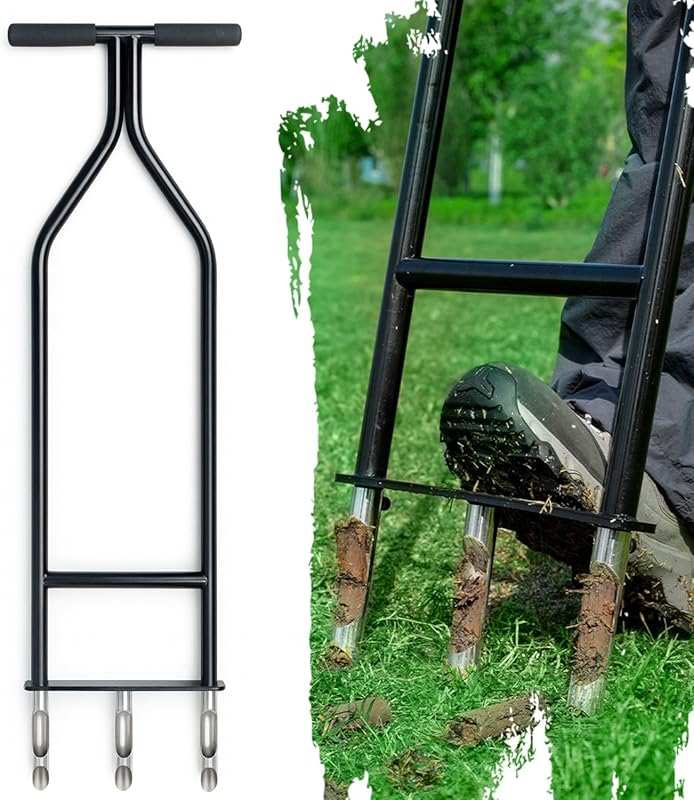 Heavy Duty Manual Lawn & Grass Aerator Tool: One-Piece Frame, Non-Clog