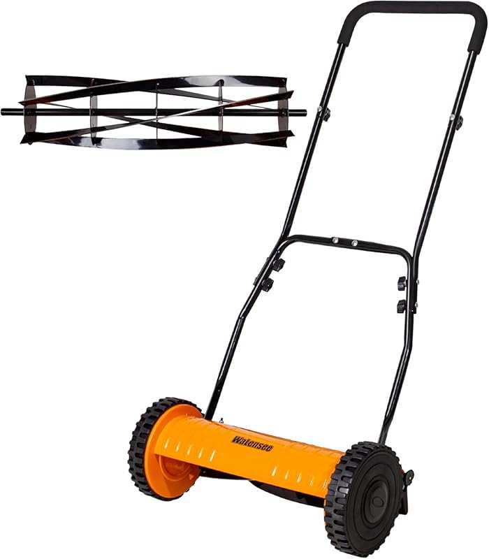 Walensee 16-Inch 5-Blade Push Reel Lawn Mower with 4-Position Height