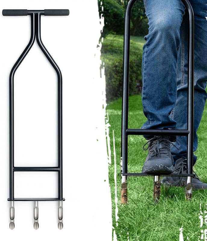 Manual Lawn Aerator Tool for Yard Care and Turf Grass Aeration