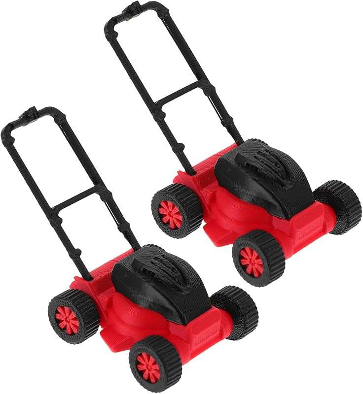 jojofuny 2pcs 1:18 Scale Mini Lawn Mower Toy for Garden Scene Decorati