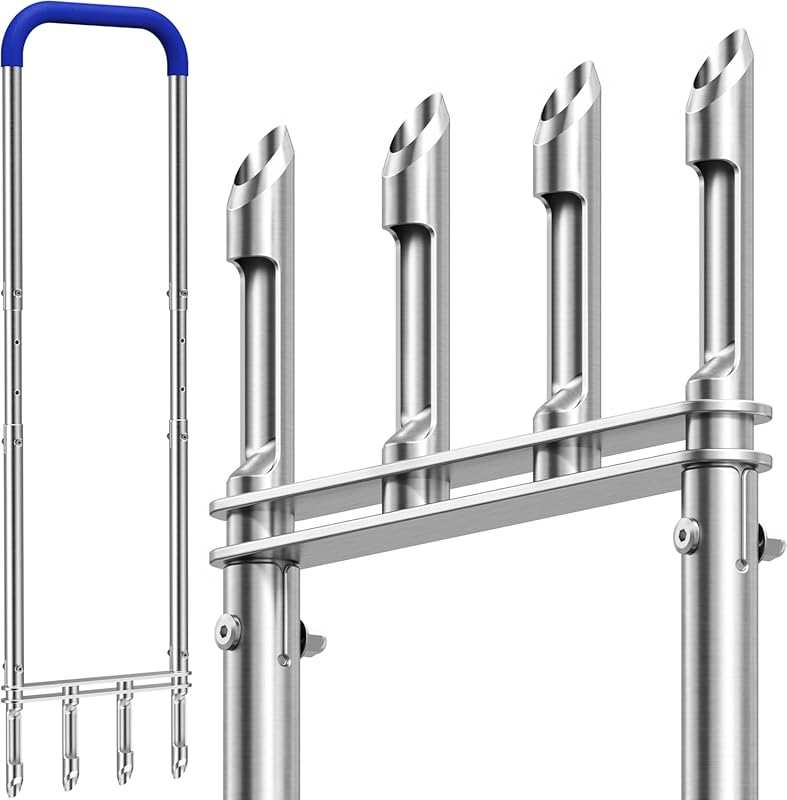 Knee-Friendly Stainless Steel Manual Lawn Aerator Tool with 4 Hollow T
