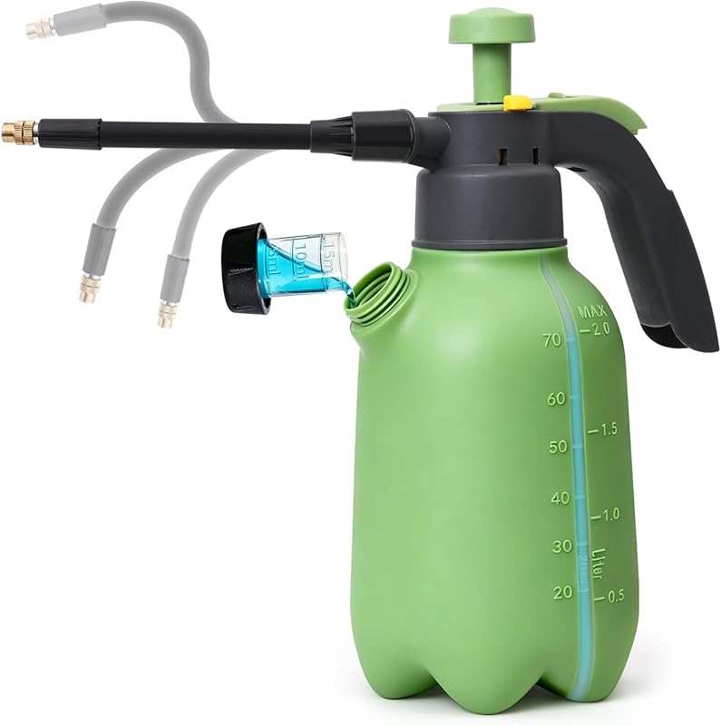 T4U 1/2 Gallon Pump Sprayer with Adjustable Nozzle and Measuring Cup