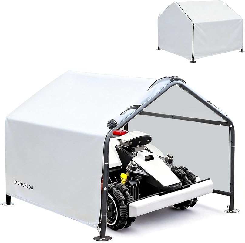 Carbon Steel Robot Mower Garage Cover, Removable Zippered, Rainproof &