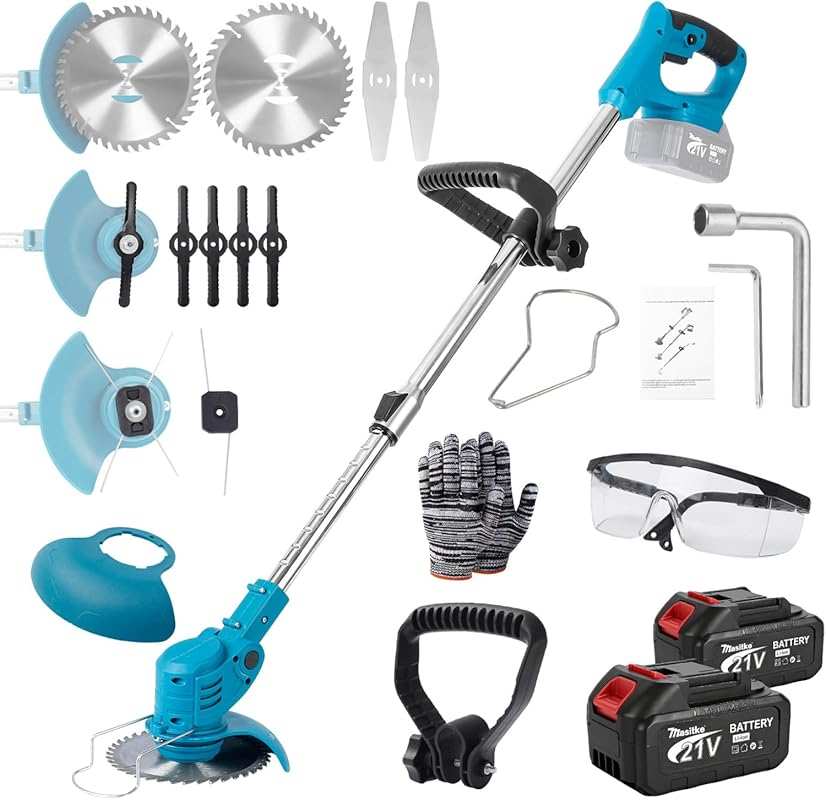 21V Cordless Electric Weed Wacker with Telescopic Pole and 90° Adjusta