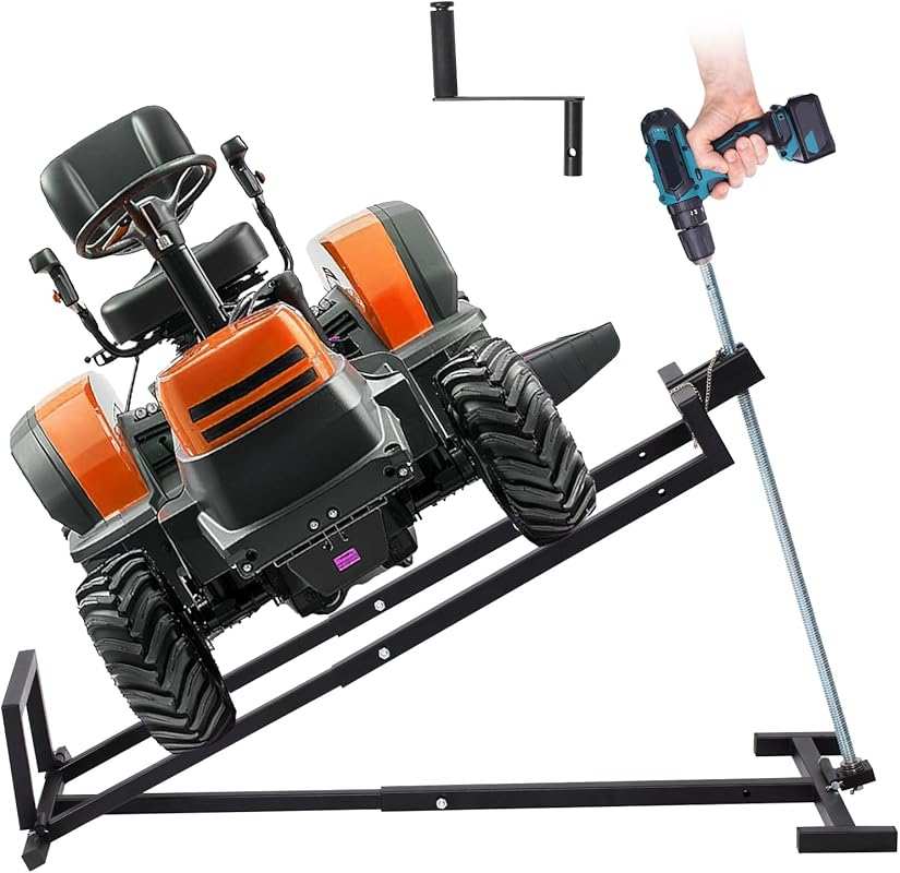880 Lbs Heavy Duty Lawn Mower Lift Jack, Telescopic Lifter with Crank