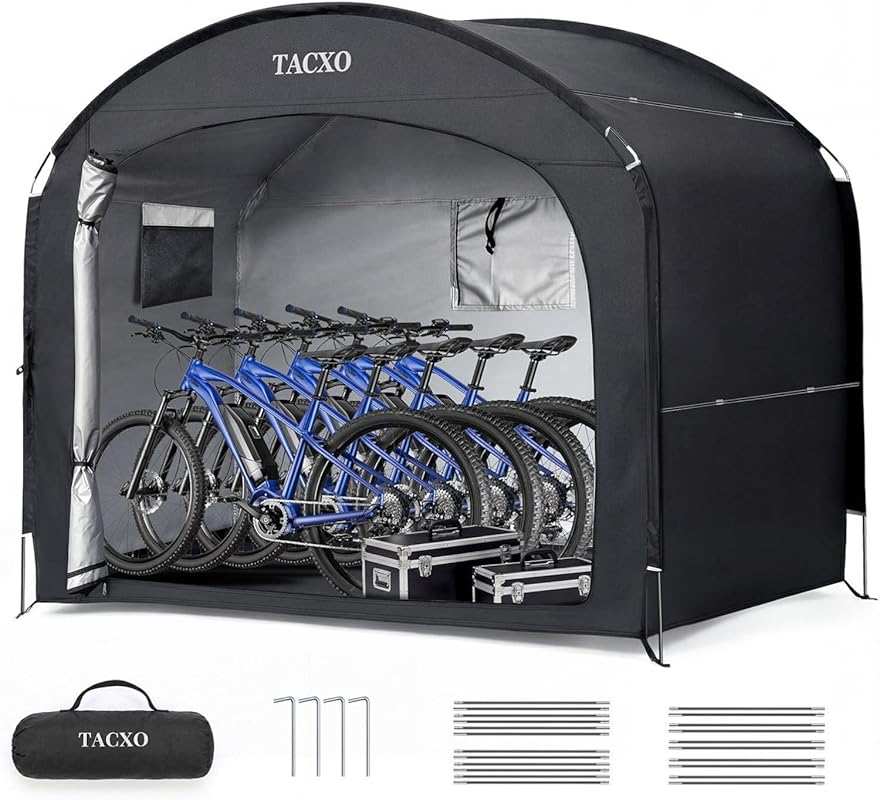 Waterproof Outdoor Bike Storage Shed Tent: 30% More Top Space for 4-5
