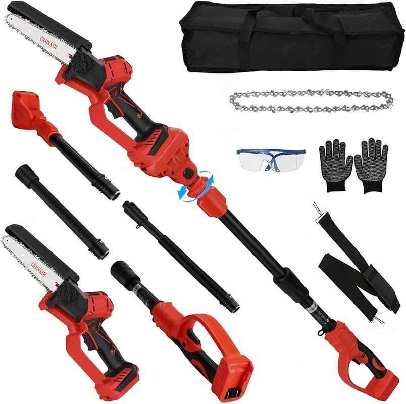 6 Inch Cordless Pole Saw for Milwaukee 18V Battery: Brushless Electric